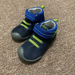 Keen Toddler Blue and Lime Sneakers